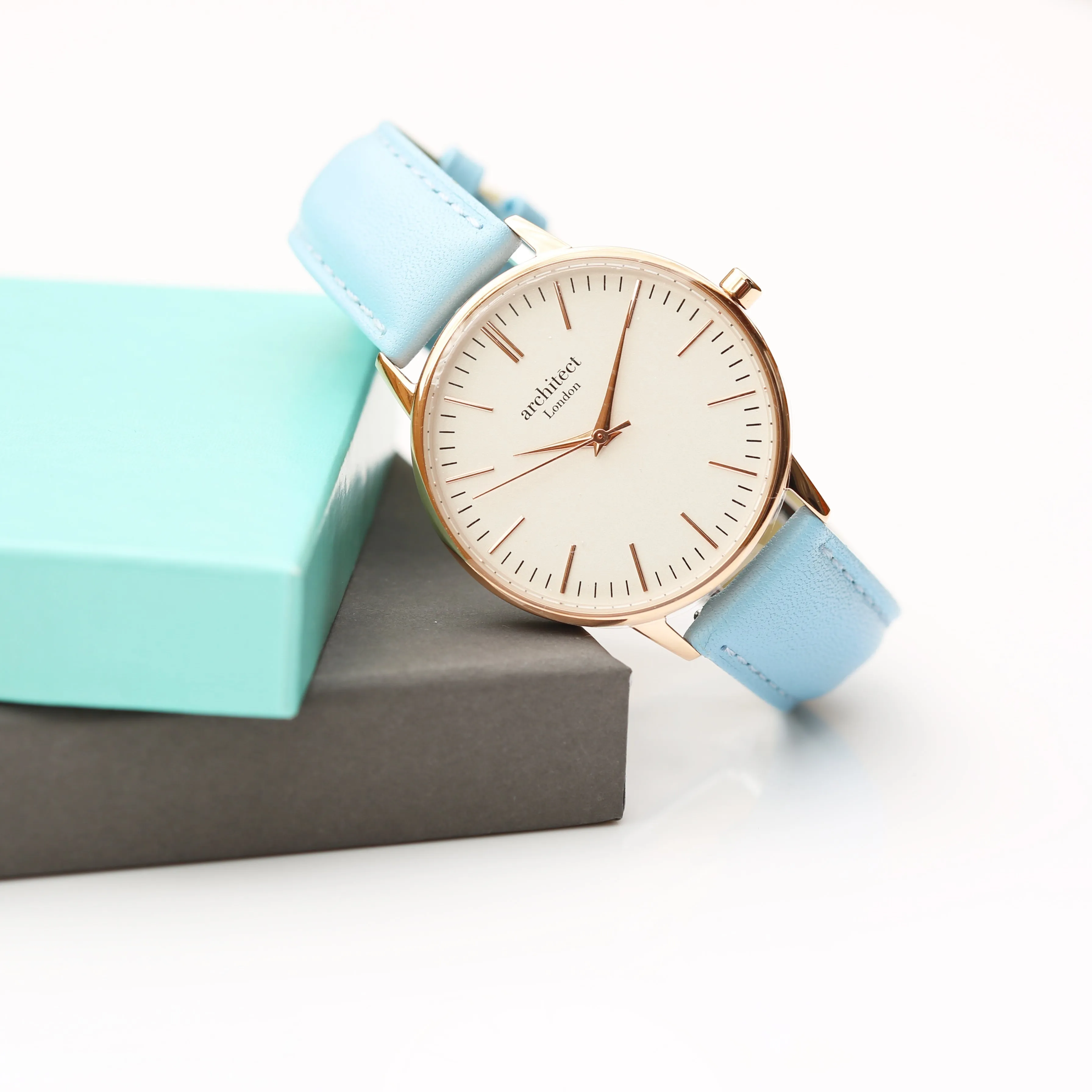 Women's Engraved Watch In Light Blue