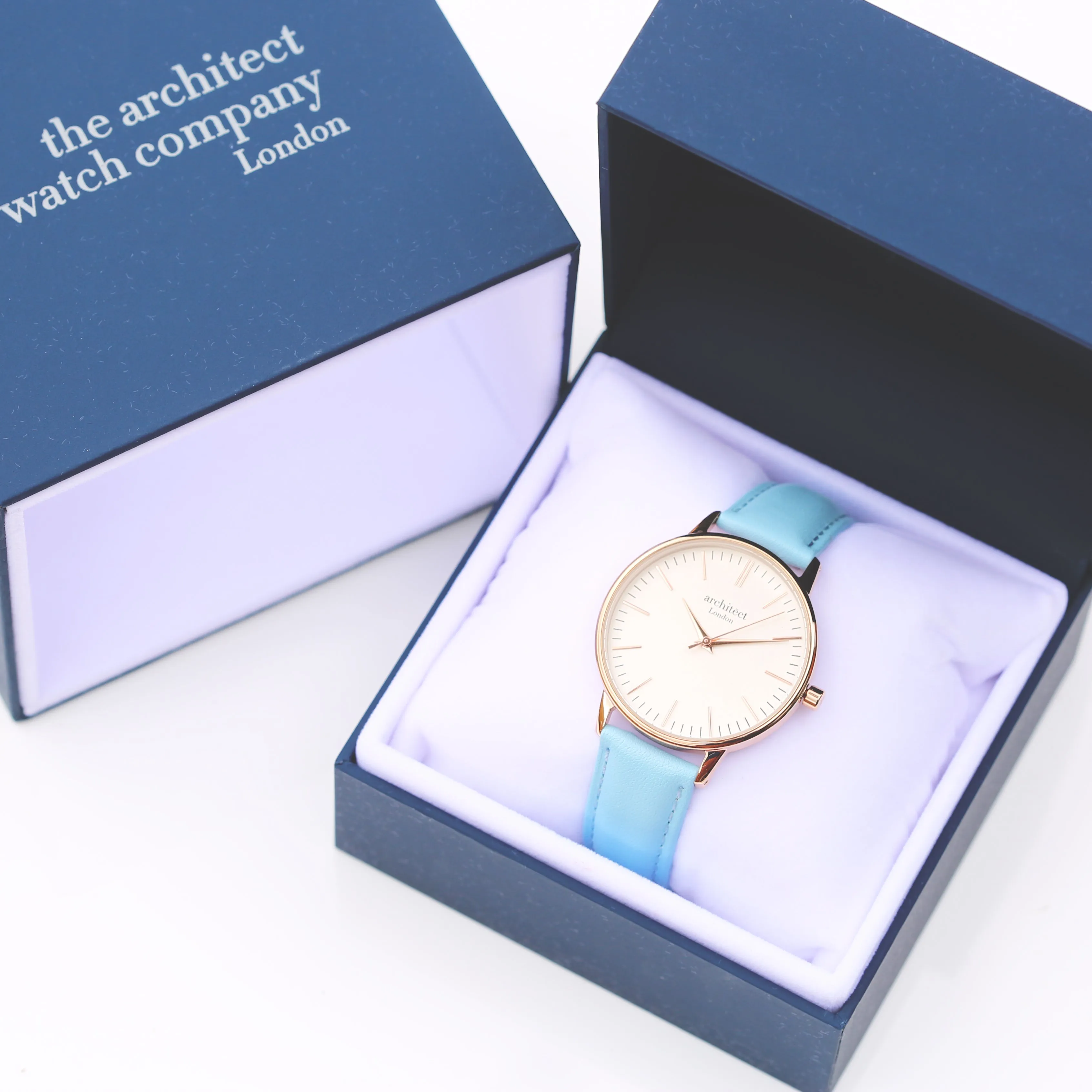 Women's Engraved Watch In Light Blue