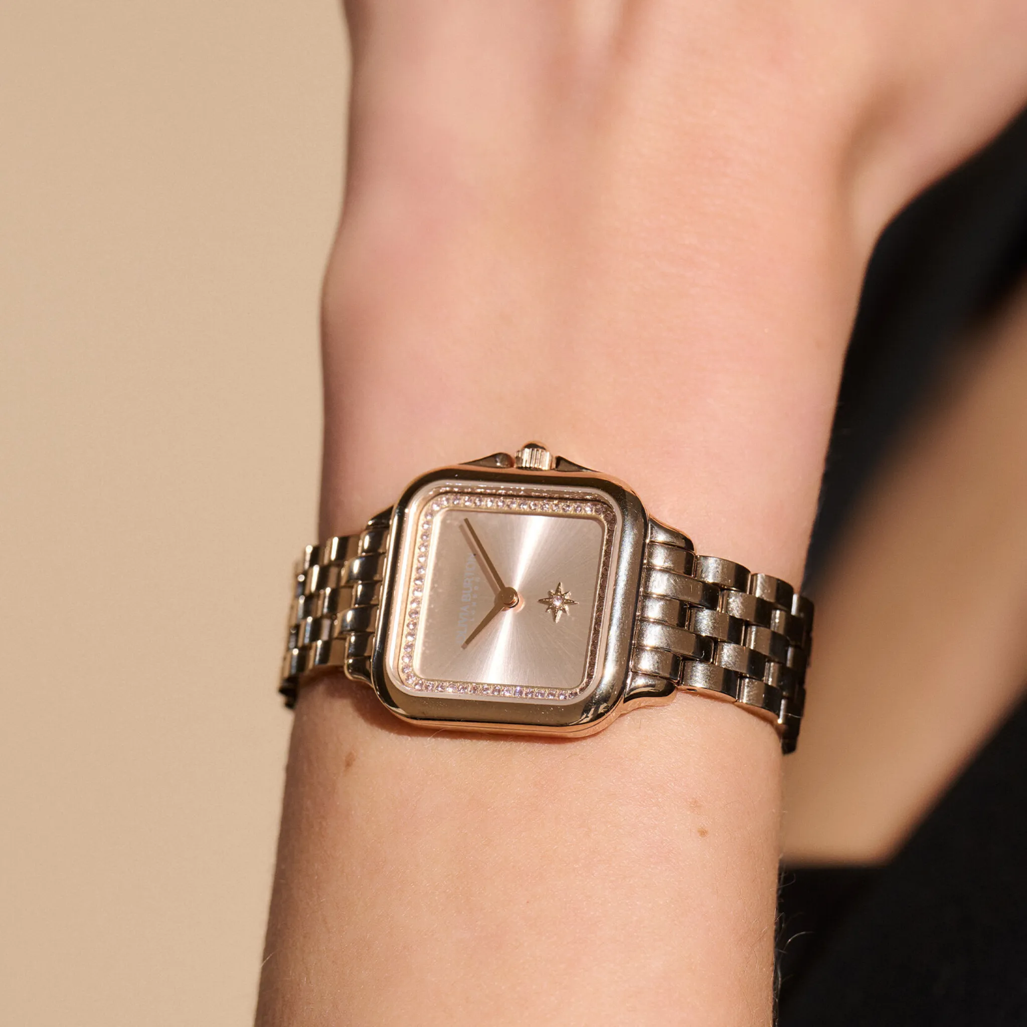 Womens Olivia Burton Pale Rose Gold Grosvenor Bracelet Watch