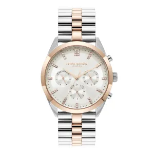 Womens Olivia Burton Silver/RG/White City Classic Bracelet Watch