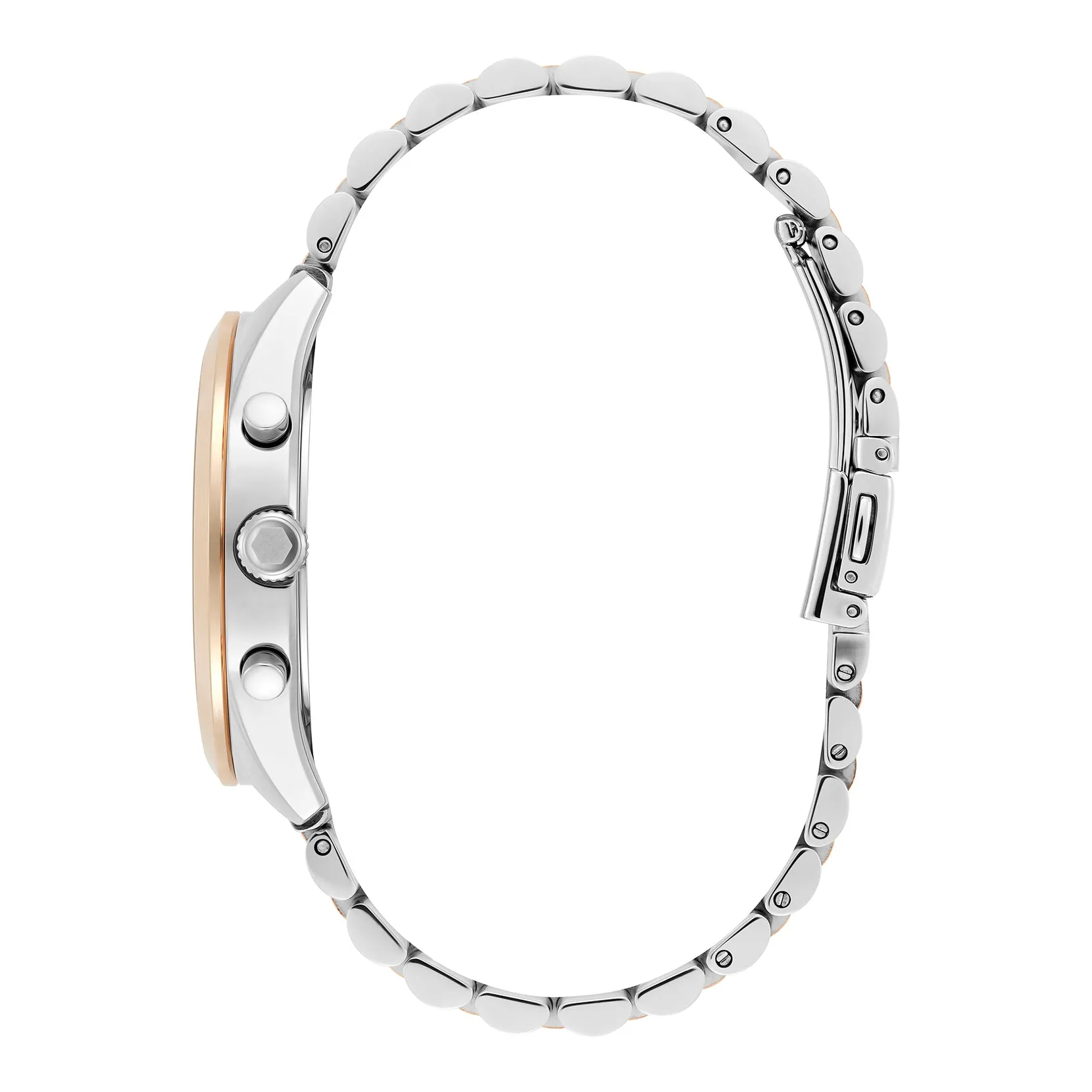 Womens Olivia Burton Silver/RG/White City Classic Bracelet Watch
