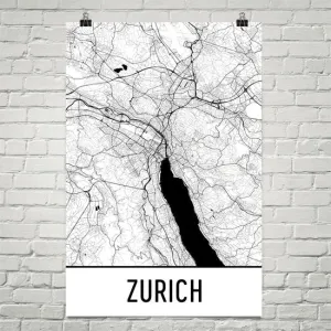 Zurich Street Map Poster