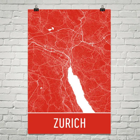 Zurich Street Map Poster